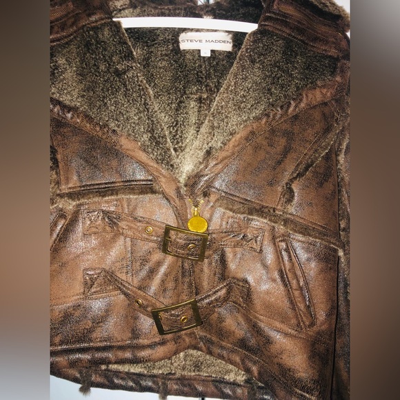 Steve Madden cropped Fur Jacket - Picture 3 of 6
